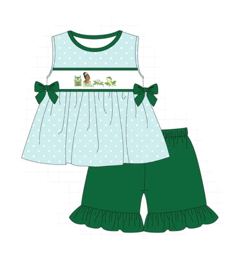 Princess Tiana Shorts Set