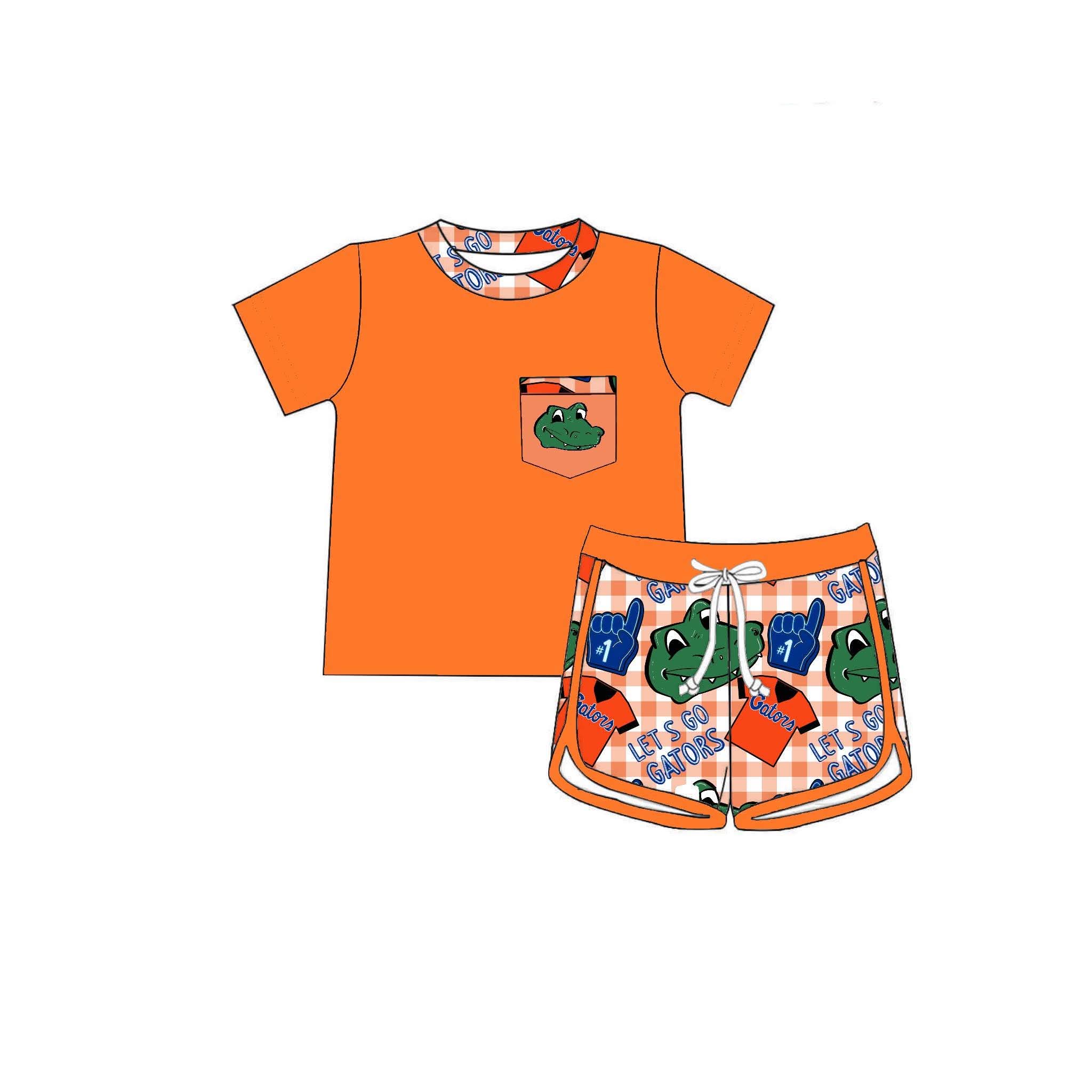 Let’s go Gators Boys Pocket Tee + Shorts Set