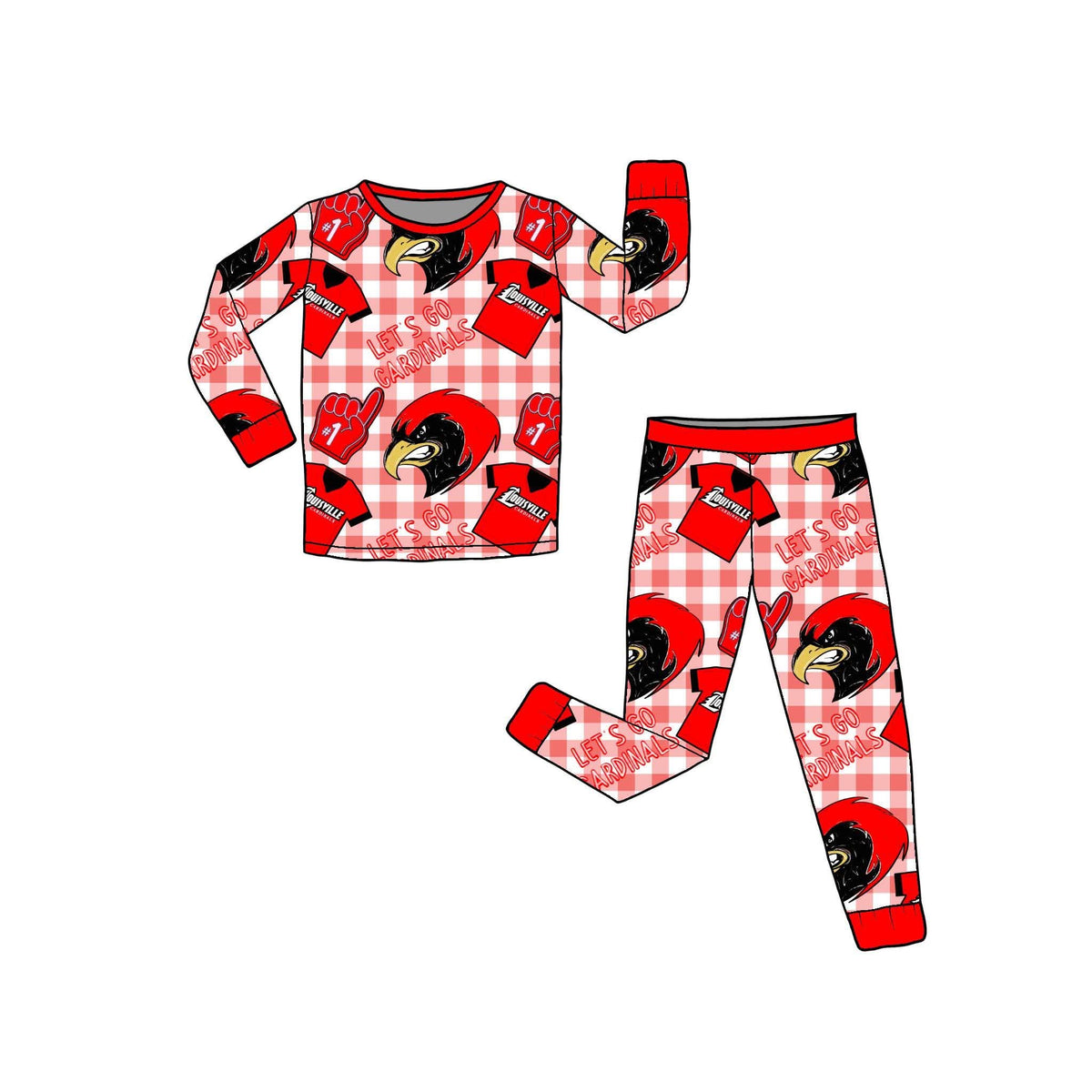 Let’s go Cardinals Boys Long Sleeve PJ Set