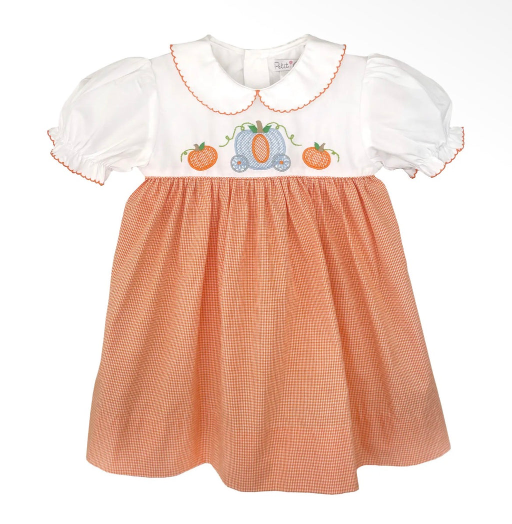 Princess Pumpkin Embroidered Smocked Dress