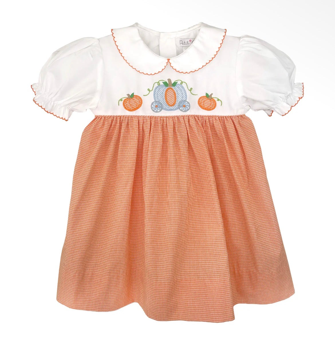 Princess Pumpkin Embroidered Smocked Dress