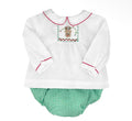 Diaper Set with Picture Smocked Reindeer