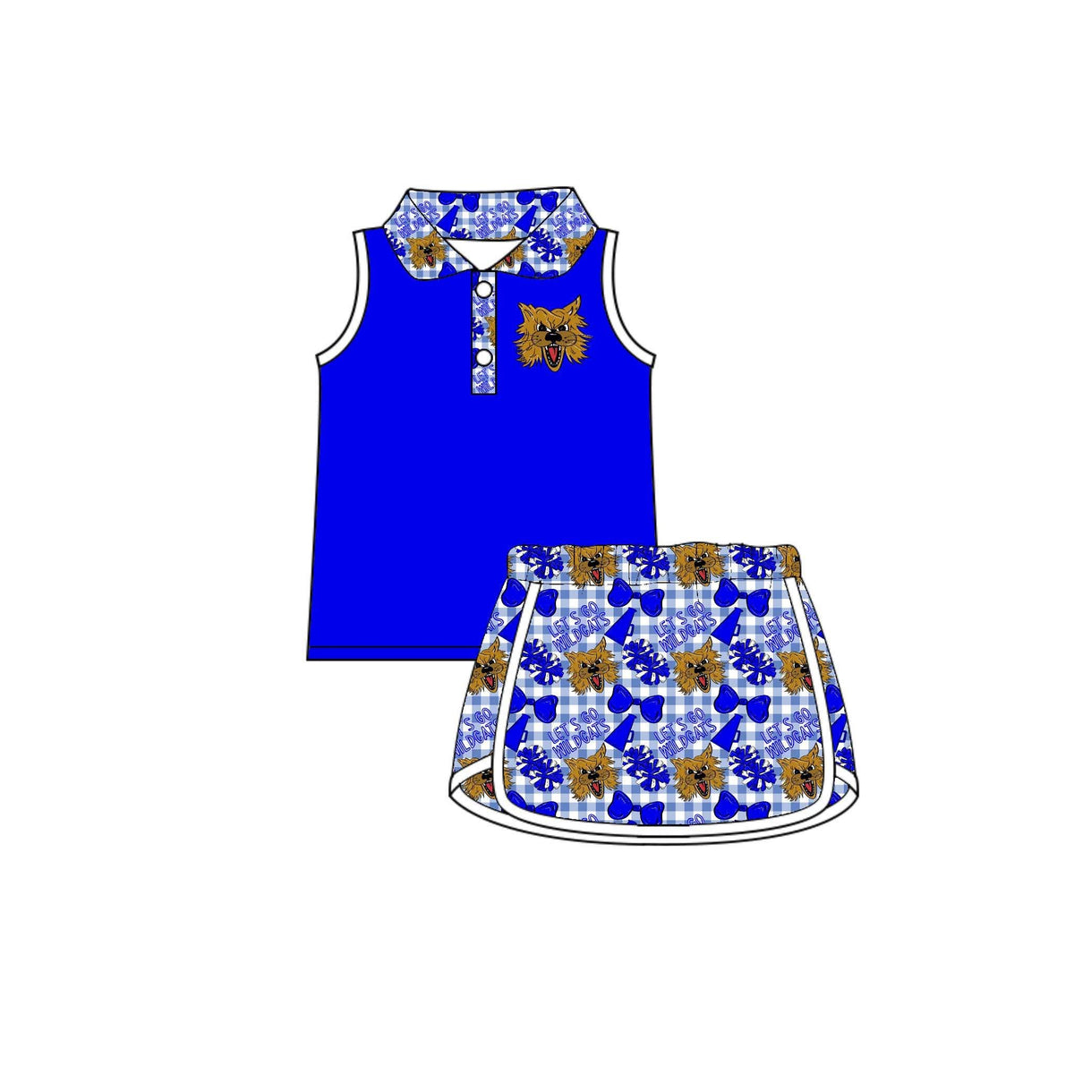 Let’s go Wildcats Girls Athletic Skirt Set