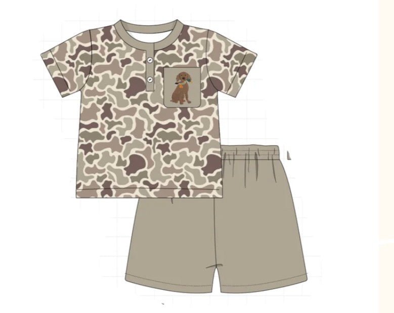 Camo Hunting Shorts Set