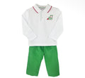 Holiday Top and Pants Set with Train Appliqué