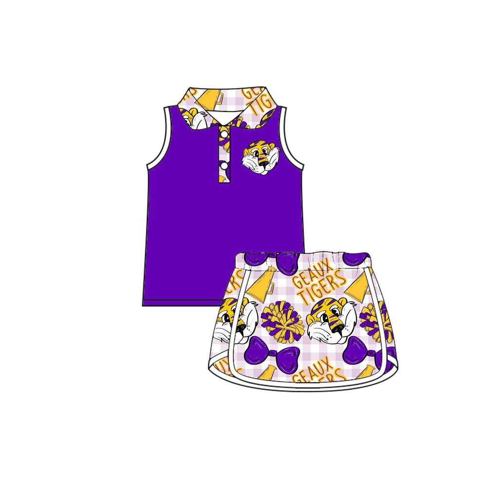 Geaux Tigers Girls Athletic Skirt Set