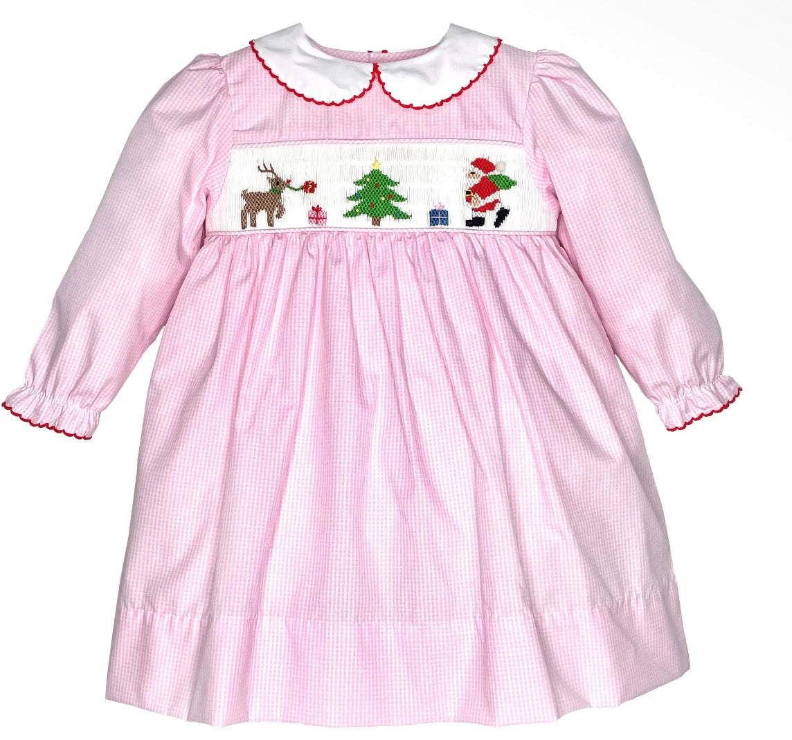 Hand Pictured Smocked Christmas Dress