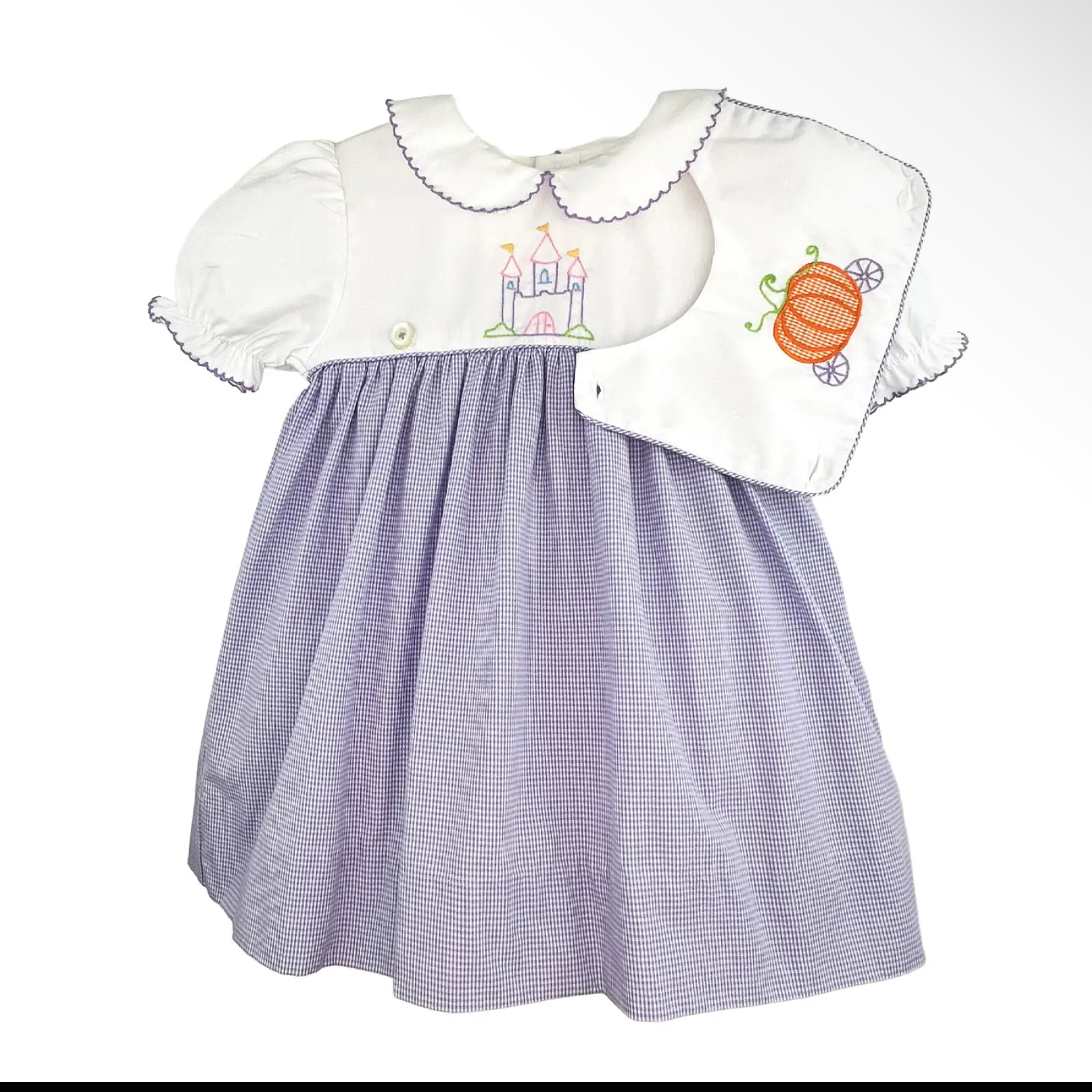 Castle Fairytale Smocked Dress with Removable Bib