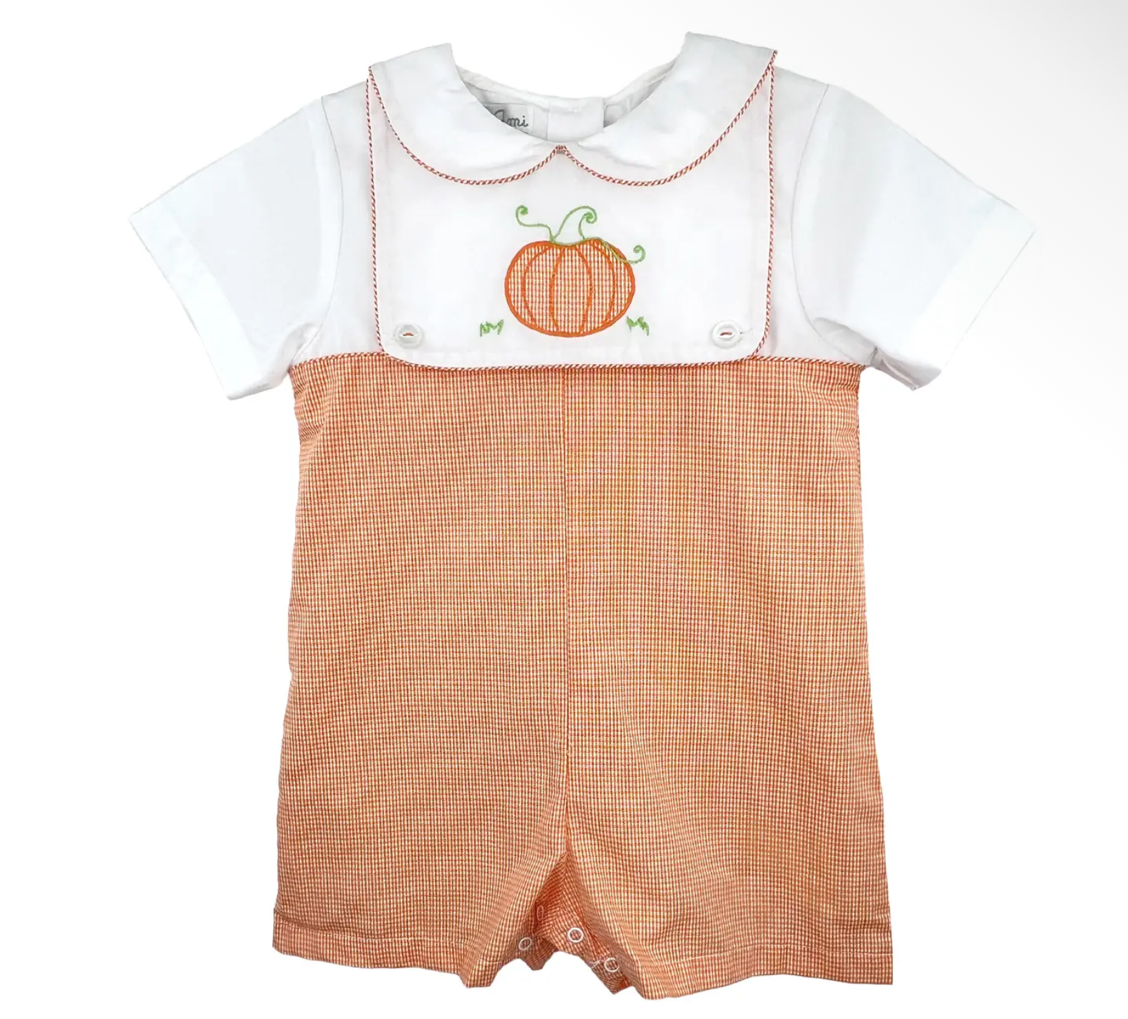 Construction Romper with Removable Bib
