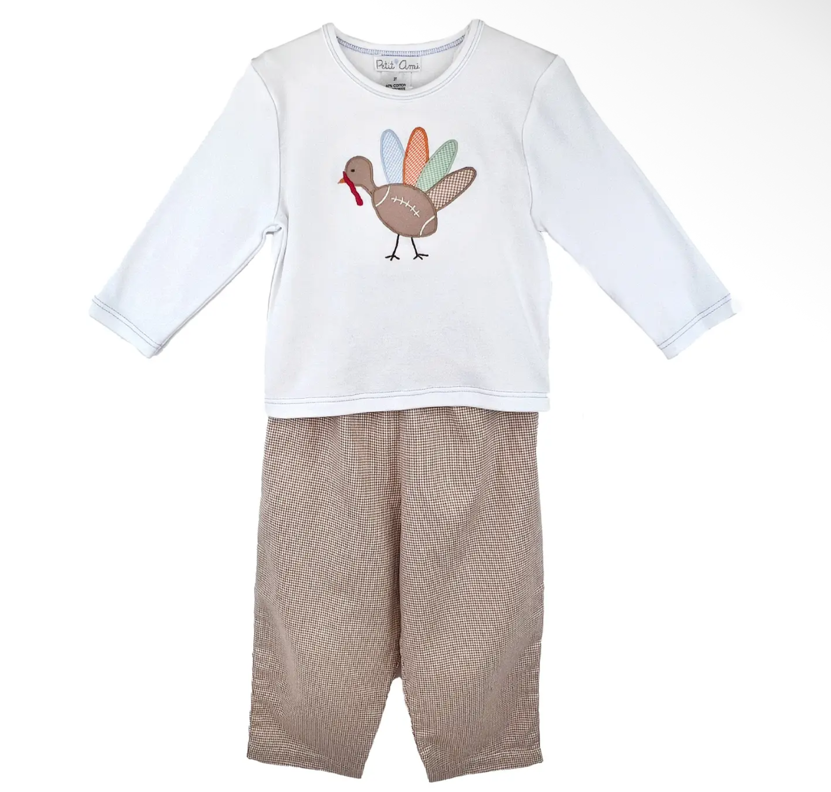 Football Turkey Appliqué Top & Pants Set